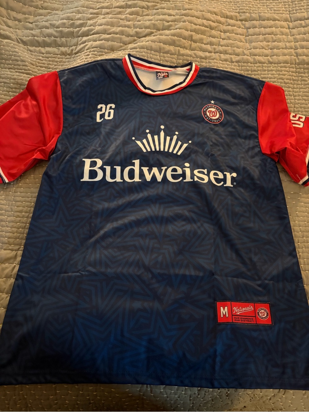 Budweiser Washington Nationals Navy and Red Soccer Jersey